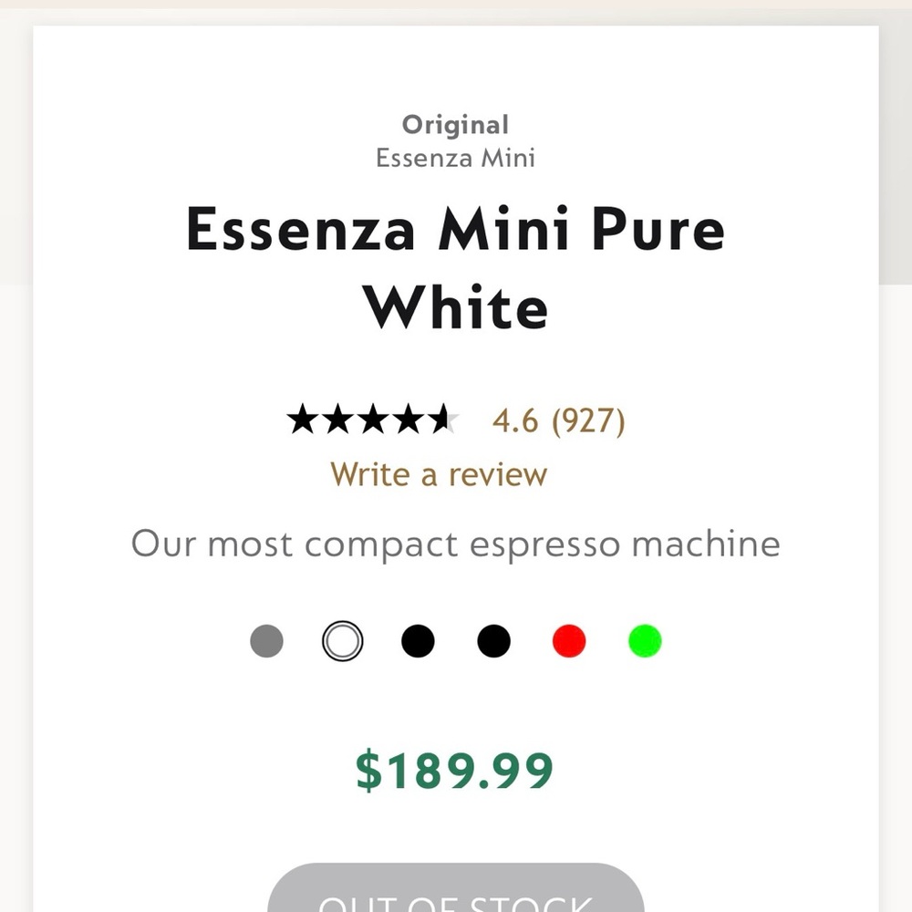 Nespresso Black and White Espresso Maker - Picture 3 of 3